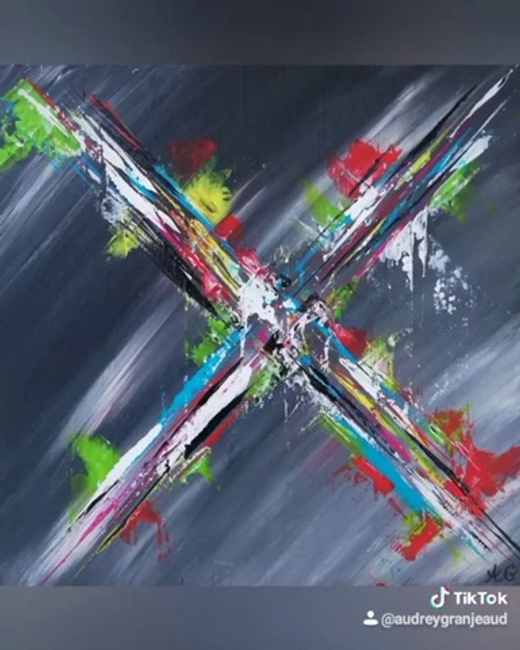 Démonstration de peinture abstraite à l'acrylique