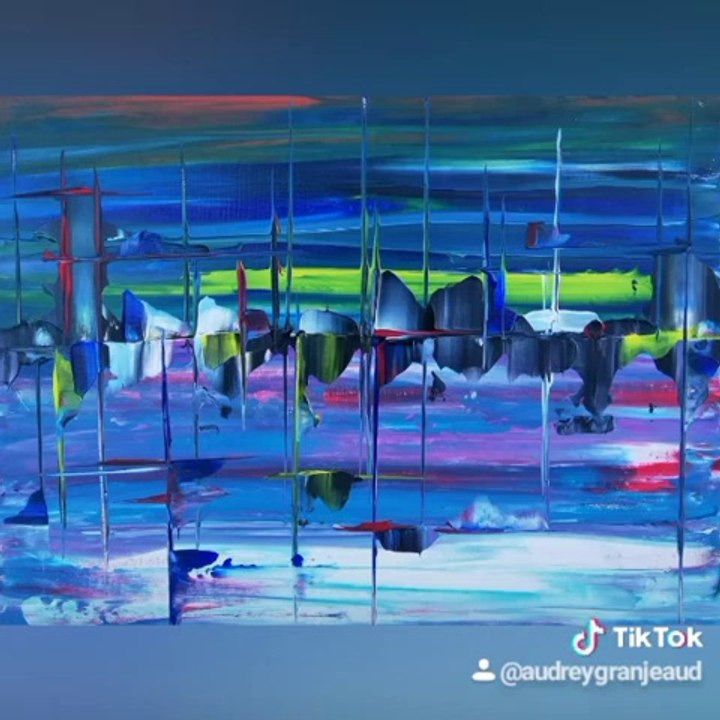 Démonstration de peinture abstraite à l'acrylique