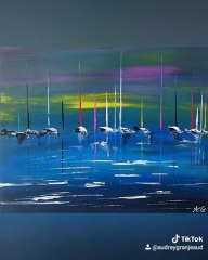 Démonstration de peinture abstraite à l'acrylique