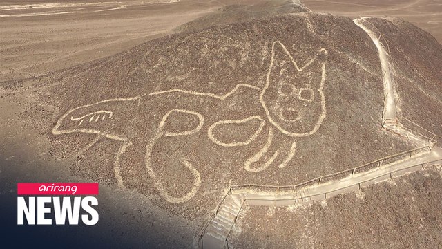 Drone footage reveals ancient cat etched into Peru hillside