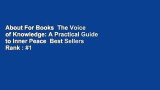 About For Books  The Voice of Knowledge: A Practical Guide to Inner Peace  Best Sellers Rank : #1