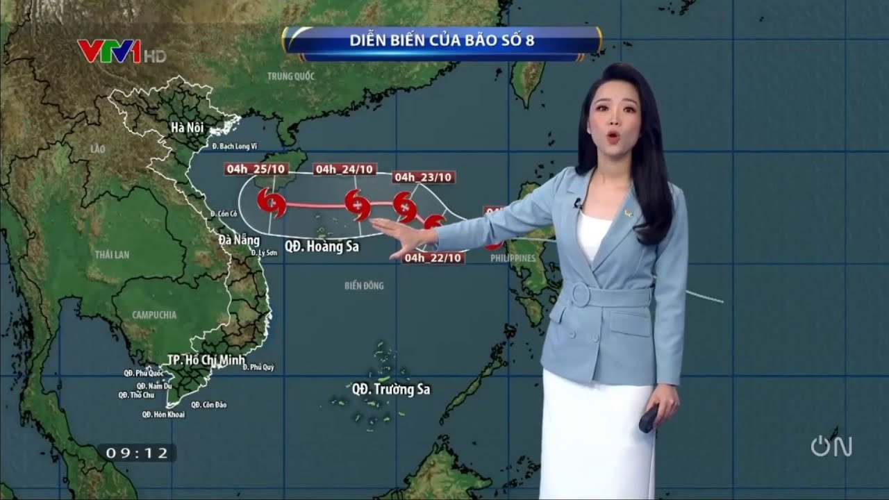 Tin Khẩn Cấp Bão Số 8 - Vùng nguy hiểm 24h tới