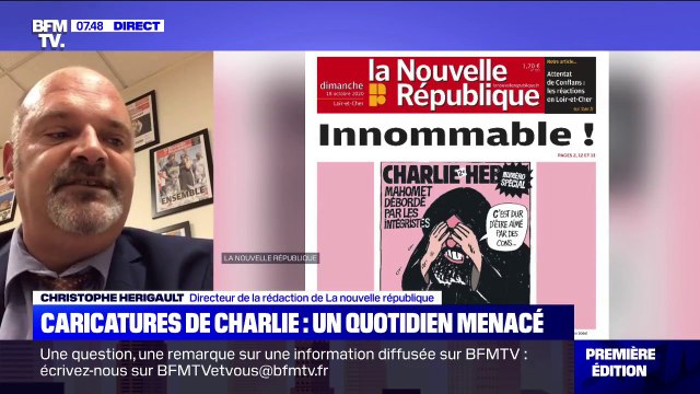 Le directeur de la rédaction de La Nouvelle République évoque des menaces après la publication d'une caricature de Charlie Hebdo