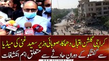 Provincial Minister Saeed Ghani talks to Media