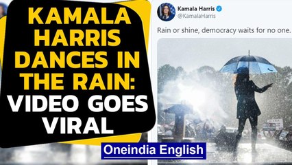 Kamala Harris dances in the rain, twitter can't get enough: Watch the viral video|Oneindia News