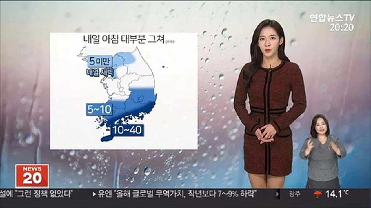 [날씨] 밤사이 곳곳 비…내일 공기질 일시 매우 나쁨
