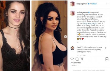 Paige 'so proud' to reach two years of sobriety