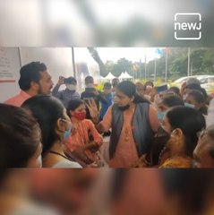 Mns Leader Rulpali Thombres Protest against Jambo Covid Center in Pune