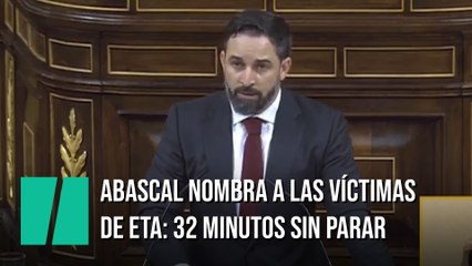 Abascal dedica 32 minutos a nombrar a todas las víctimas de ETA