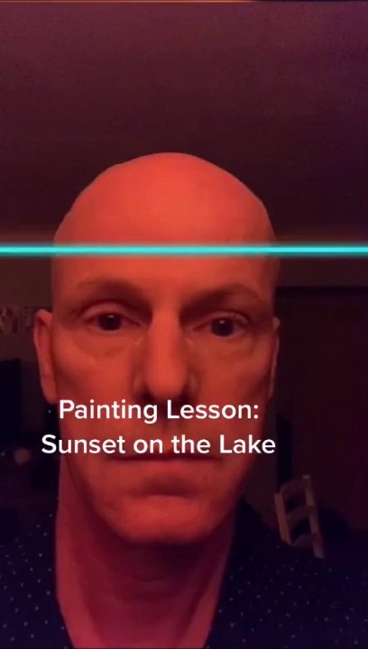 Il vous montre comment dessiner un coucher de soleil parfait... à sa façon