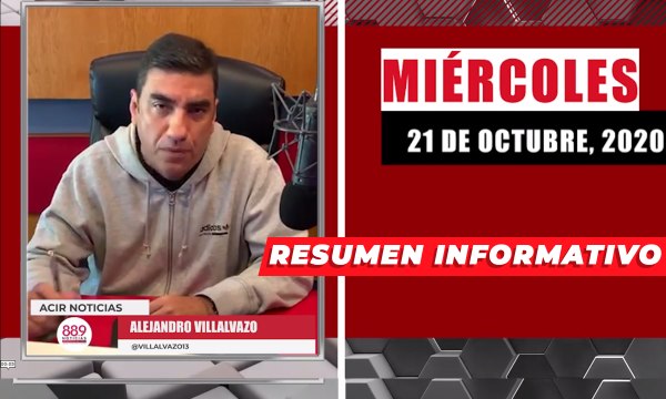 Resumen de noticias miércoles 21 de octubre 2020 / Panorama Informativo / 88.9 Noticias