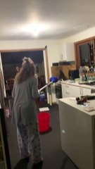 Cat Chases Rat Across Doorsill