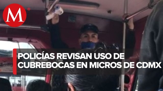 Policías de CdMx informan de medidas contra covid-19 en 'micros' de Central de Abasto
