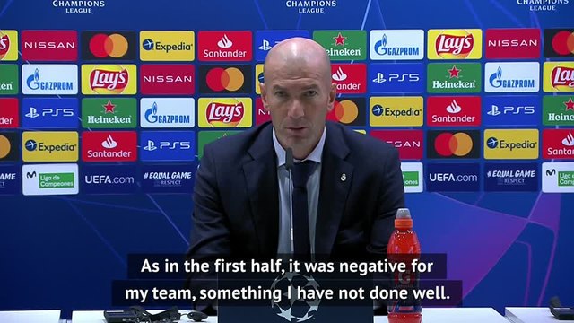 Zidane takes responsibility for Real Madrid's shock defeat to Shakhtar