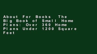 About For Books  The Big Book of Small Home Plans: Over 360 Home Plans Under 1200 Square Feet