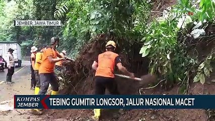 Tebing Gumitir Longsor, Jalur Nasional Macet