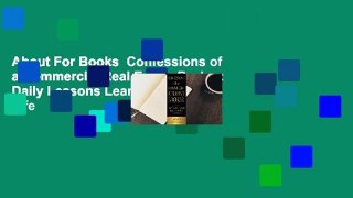 About For Books  Confessions of a Commercial Real Estate Broker: Daily Lessons Learned From Life