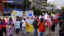 Multitudinaria protesta en Bogotá con el respaldo de los indígenas