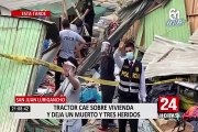 SJL: retroexcavadora cae sobre vivienda y deja un muerto y tres heridos