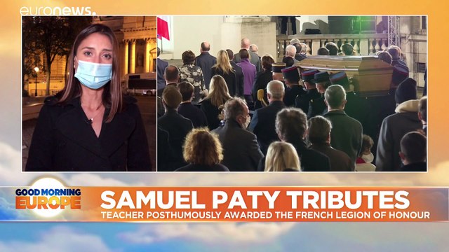 Macron vows to continue 'fight for freedom' as France pays tribute to beheaded teacher Samuel Paty