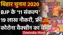 Bihar Election 2020: BJP के Manifesto में 19 लाख Jobs, Free Corona Vaccine का वादा | वनइंडिया हिंदी