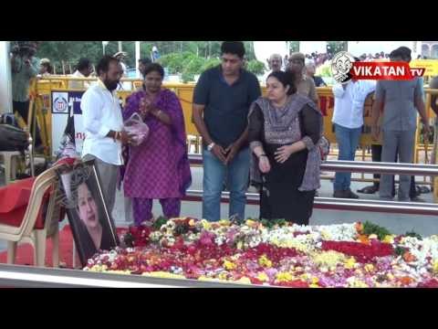 ஜெ சமாதியில் அண்ணன் மகள் தீபா அஞ்சலி