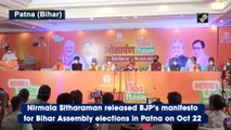 Bihar polls: Nirmala Sitharaman releases BJP’s manifesto