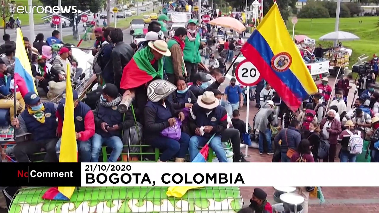 Thousands protest in Bogota against Colombian government