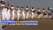 French Navy bagpipe band performs concert in front of Egypt's pyramids
