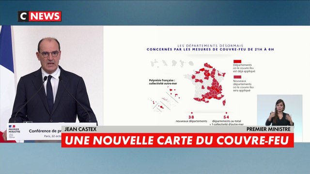 J. Castex: «Cette progression de l’épidémie nous conduit à étendre les mesures de couvre-feu à 38 nouveaux départements»
