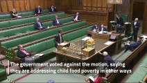 MPs vote against extending free school meals into holidays