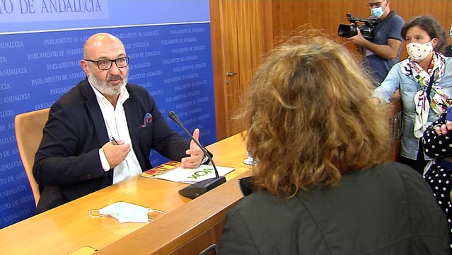 Rueda de prensa del portavoz de la ultraderecha en el Parlamento de Andalucía