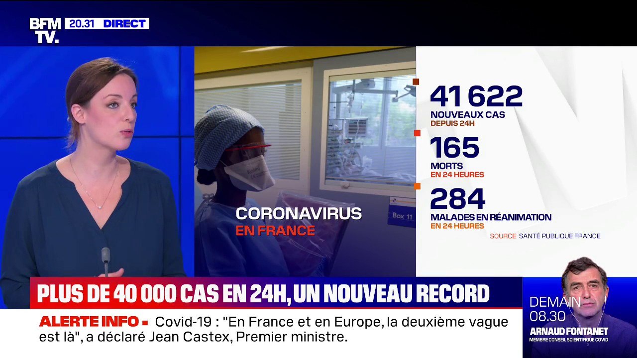 Coronavirus: 41.622 cas enregistrés positifs et 284 personnes transférées en réanimation en 24h
