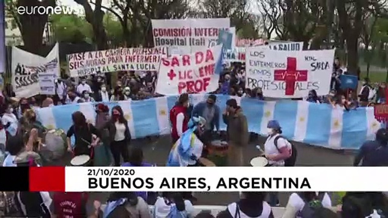 Krankenschwestern fordern bessere Arbeitsbedingungen - Eine Million Corona-Fälle in Argentinien