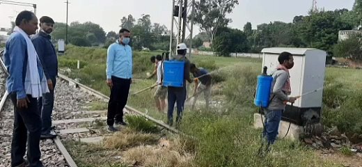 संचारी रोग नियंत्रण को लेकर इलाके को कराया गया सैनिटाइज