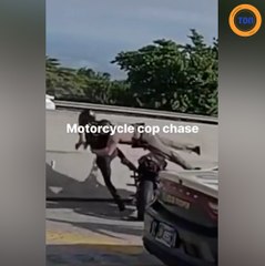 Un policier plaque au sol un motard sur l'autoroute !