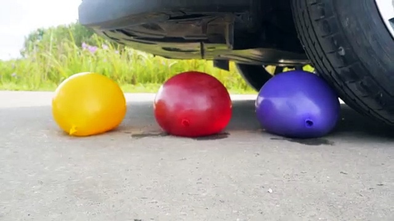 Crushing, crunchy , soft things, with a car,. A car VS watermelons.