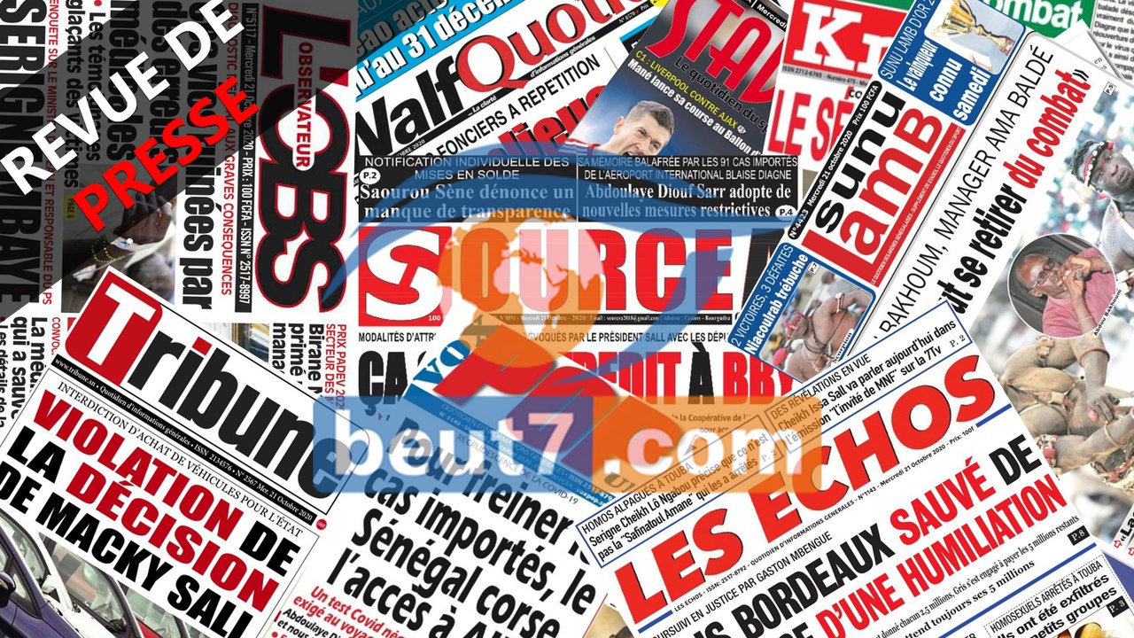 Revue de presse du Vendredi 23 Octobre 2020 par Binta Laye Gueye