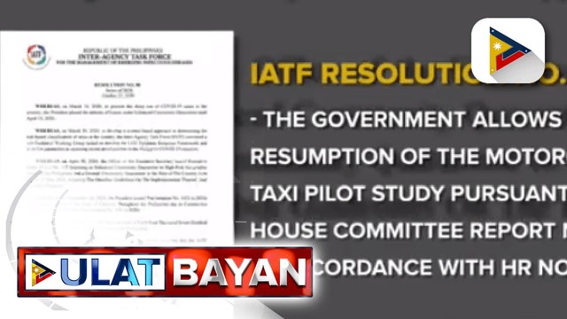 Pagbabalik-operasyon ng mga motorcycle taxi, pinayagan na ng IATF; Seating capacity sa religious gatherings sa GCQ areas, pinalawig sa 30%; AT IATF, may bagong patakaran ukol sa inbound at outbound travel