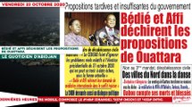 Le titrologue du Vendredi 23 Octobre 2020/ Bédié et Affi déchirent les propositions de Ouattara