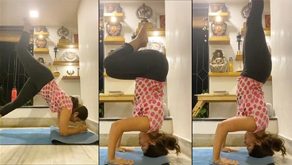 प्राजक्ता माळी सोबत करा योगा आणि हेड-स्टॅन्ड