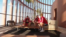 La Selección española femenina en su hotel de Sevilla