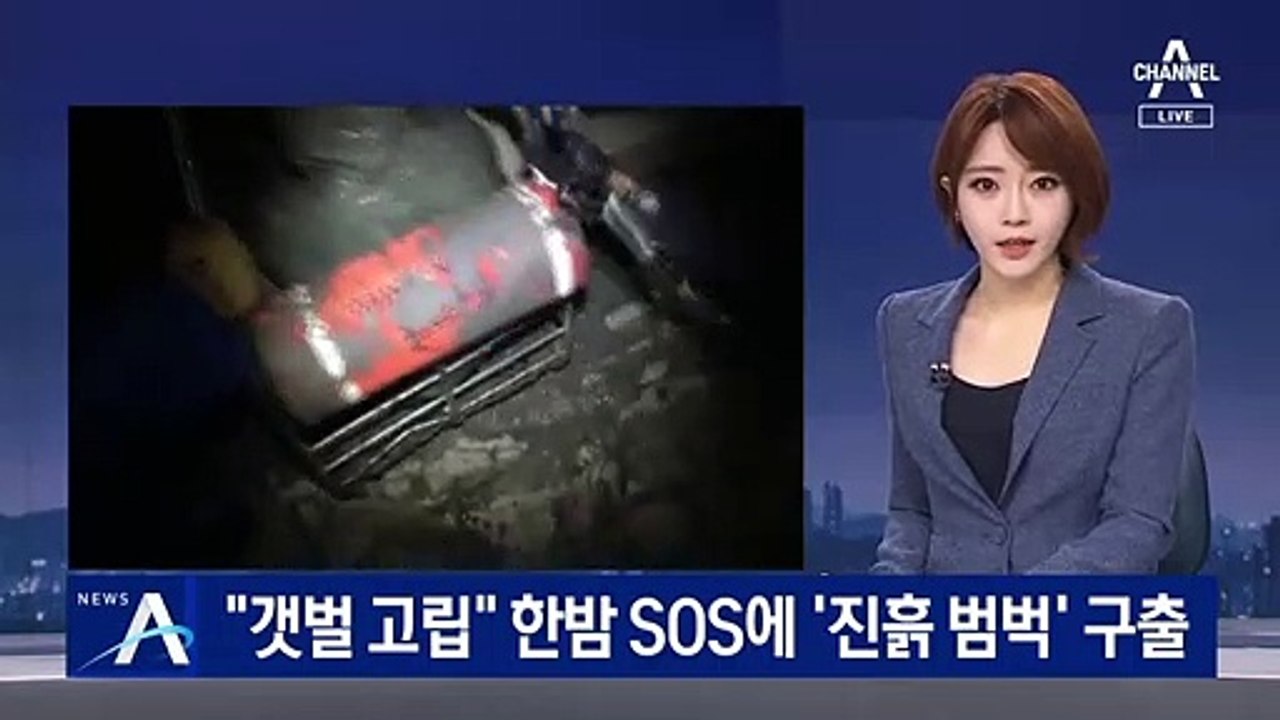 “갯벌 고립” SOS에 구출…진흙 범벅된 해경 대원들