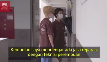 Para perempuan teknisi reparasi di Korea Selatan