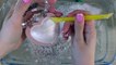 BIG MEGA WHITE SLIME Mixing makeup and glitter into Clear Slime Satisfying Slime Videos