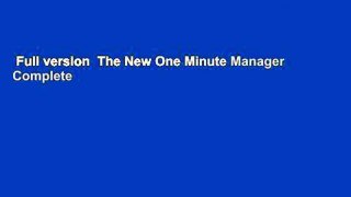 Full version  The New One Minute Manager Complete