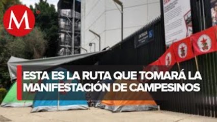 Campesinos marchan de Segob rumbo al Ángel de la Independencia