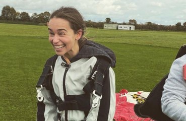What daredevil activity did Emilia Clarke complete to celebrate her birthday?