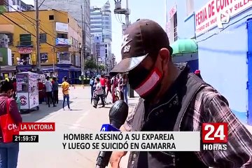 Download Video: La Victoria: Imágenes impactantes de un hombre que asesinó a su expareja y luego se suicidó