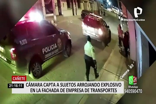 Cañete: sujetos arrojan explosivos en la fachada de empresa de transporte
